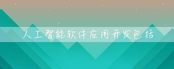 软件应用开发包括